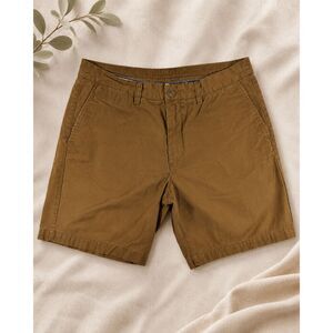 H&M L.O.G.G. Men's Chino Shorts Size 34 Brown 100% Cotton Flat Front